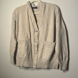 Witty fox cream button up sweater